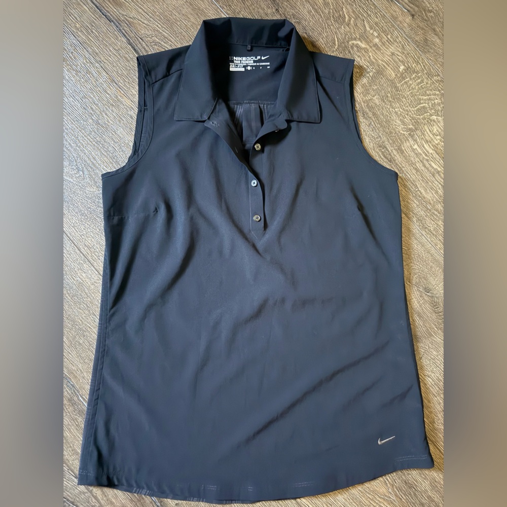 Nike golf tour premium black/plaid sleeveless top size Small